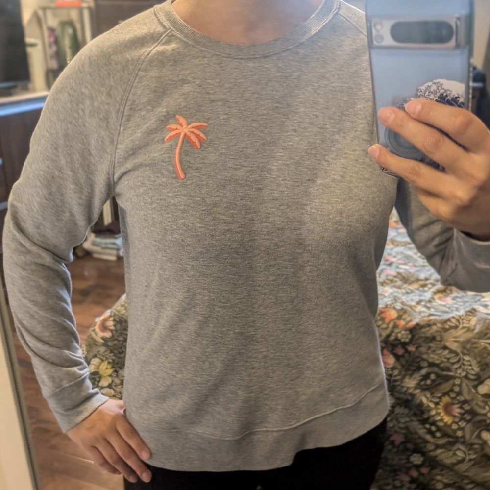 Old Navy Gray Sweatshirt with Orange Embroidery